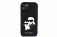 Karl Lagerfeld PU Saffiano Karl and Choupette NFT Zadní Kryt pro iPhone 13 Black