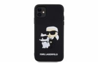 Karl Lagerfeld 3D Rubber Karl and Choupette Zadní Kryt pro iPhone 11 Black