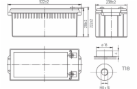 Conexpro baterie gelová, 12V, 200Ah, životnost 10-12 let, M8, Deep cycle