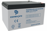 Conexpro baterie AGM 12V, 12Ah, životnost 5 let, Faston 6,3