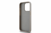 DKNY PU Leather Repeat Pattern Tonal Stripe Zadní Kryt pro iPhone 14 Pro Max Beige