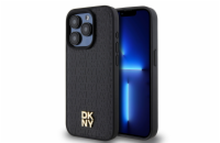 DKNY PU Leather Repeat Pattern Stack Logo Magsafe Zadní Kryt pro iPhone 15 Pro Max Black