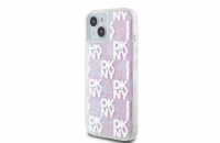 DKNY Liquid Glitter Checkered Pattern Zadní Kryt pro iPhone 15 Pink