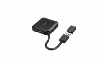 Hama USB hub, 4 porty, USB 3.2 Gen 1, USB-C adaptér