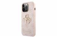 Guess PU 4G Metal Logo Zadní Kryt pro iPhone 13 Pro Pink