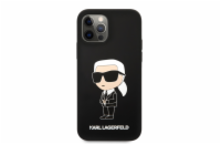 Karl Lagerfeld Liquid Silicone Ikonik NFT Zadní Kryt pro iPhone 12/12 Pro Black