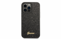 Guess PC/TPU Glitter Flakes Metal Logo Zadní Kryt pro iPhone 14 Pro Black