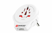 SKROSS cestovní adaptér Europe USB pro cizince v ČR, USB-A, 12W, typ E/F