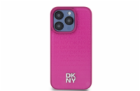 DKNY PU Leather Repeat Pattern Stack Logo Magsafe Zadní Kryt pro iPhone 15 Pro Max Pink