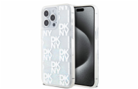 DKNY Liquid Glitter Checkered Pattern Zadní Kryt pro iPhone 15 Pro Max Transparent