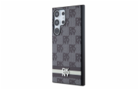 DKNY PU Leather Checkered Pattern and Stripe Zadní Kryt pro Samsung Galaxy S24 Ultra Black