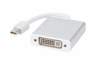 Adapter DeTech Mini DP M - DVI F - bílá Pro připojení konektoru grafické karty s Mini DisplayPort k monitoru DVI pomocí kabelu DVI MM, Konektory: Mini DisplayPort Male a Female Délka kabelu DVI v říj