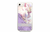 Guess Liquid Glitter Flower Zadní Kryt pro iPhone 7/8/SE2020/SE2022 Purple Guess TPU Liquid Glitter značkový kryt z měkkého a odolného plastu s atraktivními glittery uvnitř, které se přesýpají