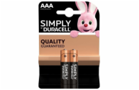 Alkalické baterie Duracell AAA, LR03 Mikrotužkové alkalické baterie Duracell AAA, 2 ks v balení