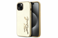 Karl Lagerfeld Wrinkled PU Signature Logo Zadní Kryt pro iPhone 14 Gold Představujeme Karl Lagerfeld Wrinkled PU Signature Logo - prémiový kryt, který přináší dokonalou ochranu pro váš telefon a záro