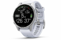 Garmin fenix® 8 – 43 mm, AMOLED, SIlver/Whitestone, silikonový řemínek