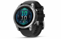 Garmin fenix® E – 47 mm, AMOLED, nerezová ocel, černý silikonový řemínek