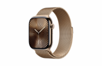 Apple Watch Series 10 GPS + Cellular 46mm Gold Titanium Case with Gold Milanese Loop - M/L (MX003QC/A)