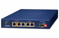 Planet BSP-115PV-15A  solární PoE+ switch, 5x1Gb, 1x1Gb SFP, 5x PoE+ 802.3at, -20~65°C , IP30, LCD displej