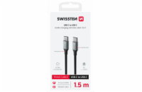 SWISSTEN DATOVÝ KABEL TEXTILE II USB-C / USB-C 1,5 M ČERNÝ