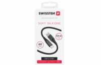 SWISSTEN DATOVÝ KABEL SOFT SILICONE USB / USB-C 0,4 M ČERNÝ