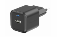 Swissten síťový adaptér gan 1x usb-c 20w pd + 1x usb-a 18w qc černý