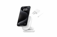 Belkin BOOST CHARGE™ Qi2 15W 2v1 Magnetický nabíjecí stojan, skládací, bílá