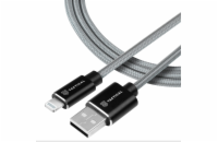 Tactical Fast Rope Aramid Cable USB-A/Lightning MFi 1m Grey