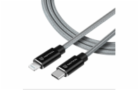 Tactical Fast Rope Aramid Cable USB-C/Lightning MFi 1m Grey