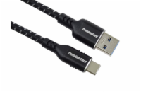 PremiumCord kabel USB-C - USB 3.0 A (USB 3.2 generation 1, 3A, 5Gbit/s) bavlněný oplet a hliníkové konektory 3m