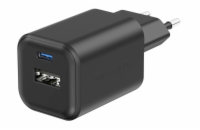 Swissten síťový adaptér gan 1x usb-c 45w pd + 1x usb-a 18w qc černý