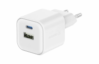 Swissten síťový adaptér gan 1x usb-c 35w pd + 1x usb-a 27w qc bílý