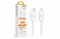 Datový kabel ALIGATOR POWER 30W, USB-C/Lightning 3A 0,5m, bílý