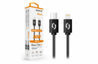 Datový kabel ALIGATOR POWER 30W, USB-C/Lightning 3A 0,5m, černý