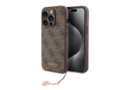 Guess 4G Charm Zadní Kryt pro iPhone 15 Pro Tone on Tone Brown Prémiový zadní kryt Guess 4G Charm se vyznačuje elegantním, charakteristickým 4G vzorem, doplněným o zlaté logo GUESS. Kryt je vyrobený 