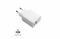 FIXED nabíječka USB-C/USB, PD+QC 3.0, 20W, bílá