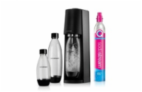 SodaStream Terra Megapack výrobník sody, mechanický, bombička s CO2, 3 láhve, černá