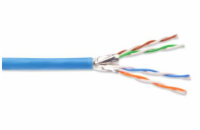 DIGITUS Instalační kabel CAT 6A U-FTP, 500 MHz Eca (EN 50575), AWG 23/1, buben 305 m, simplex, barva modrá