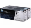 HP 12A Black 2-pack LJ Toner Cart, Q2612AD (2,000 / 2,000 pages)