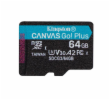 KINGSTON 64GB microSDHC Canvas Go! PLus 170R/100W U3 UHS-I V30 Card bez adapteru